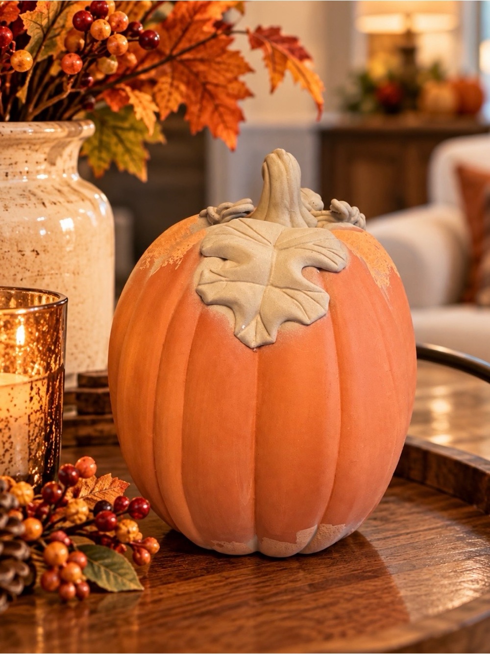 Pumpkin Holiday Decor Terracotta Pumpkin Accent 5x7
